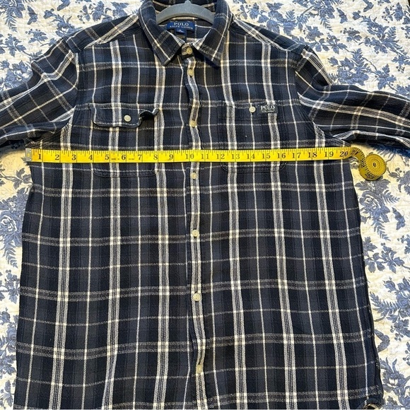 Polo Ralph Lauren Shirt Gray Plaid Flannel Long Sleeve Button Down Size 18/20 - Picture 10 of 12